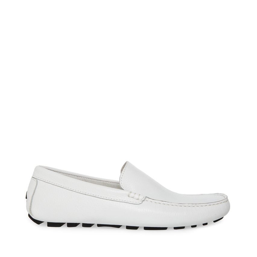 White Steve Madden Bergamo Leather Men\'s Loafers | PH 1830PKV